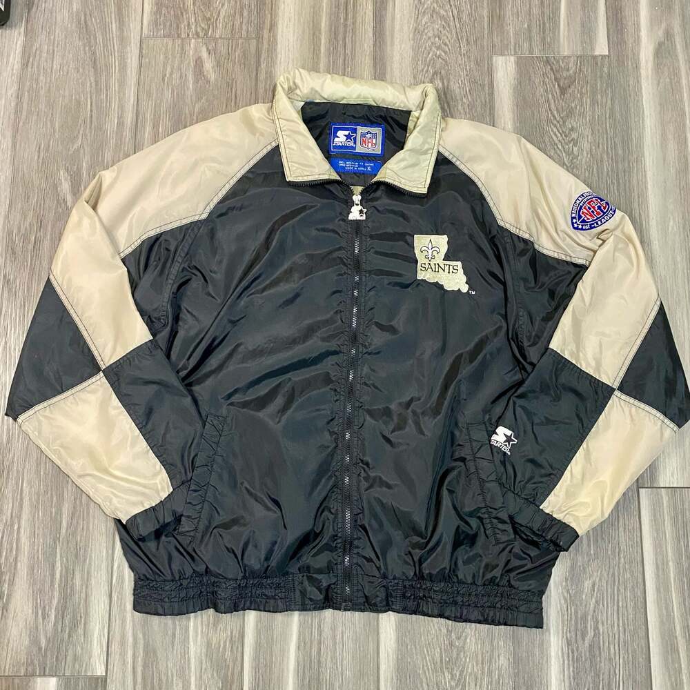 Vintage 90s Starter NFL New Orleans Saints Full Zip Nylon Jacket XL